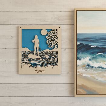 Female Paddle Boarder Wall Art, 2 of 7
