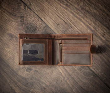 Personalised Luxury Brown Men's Leather Wallet Rfid, 3 of 7