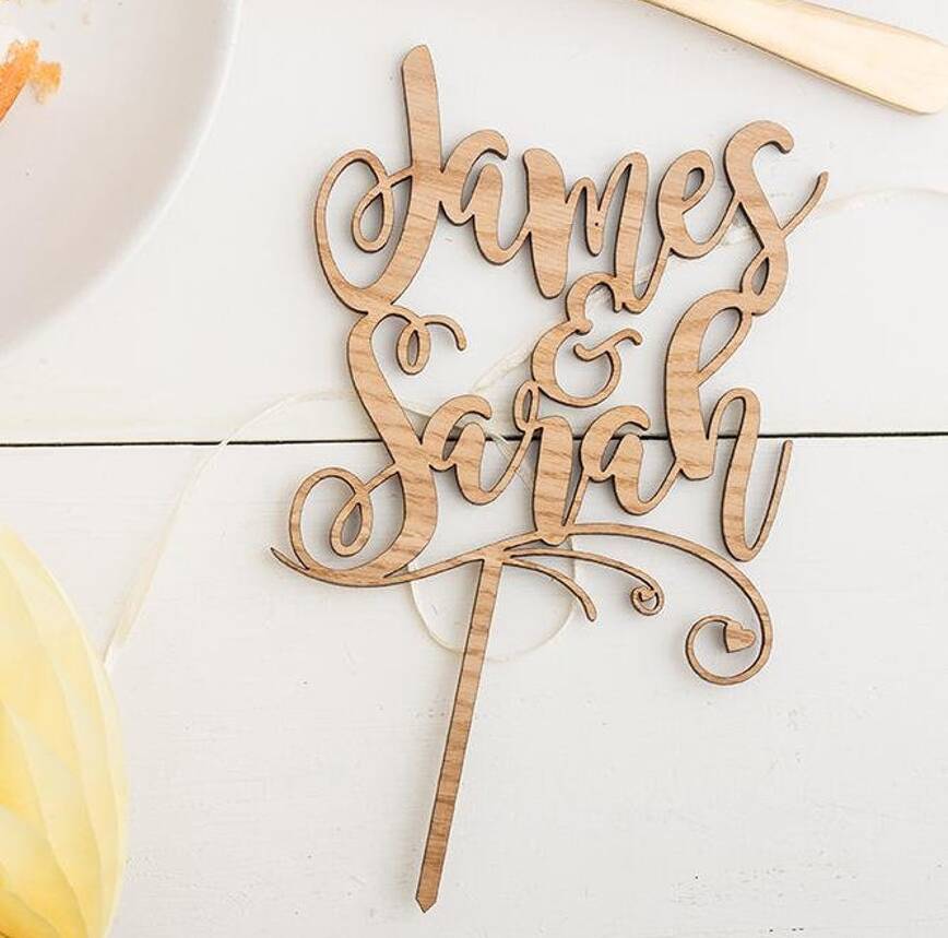 Personalised Names Wooden Cake Topper