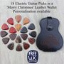 18 Electric Guitar Picks In A Leather Christmas Wallet, thumbnail 1 of 12