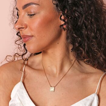 Sunbeam Square Pendant Necklace, 6 of 7