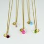 Heart Gold Plated Necklace With Gemstone, thumbnail 2 of 12