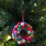 Handmade Multi Coloured Mini Wreath Fair Trade, thumbnail 2 of 3