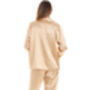 British Made Gold Satin Long Sleeved Pyjama Set, thumbnail 2 of 5