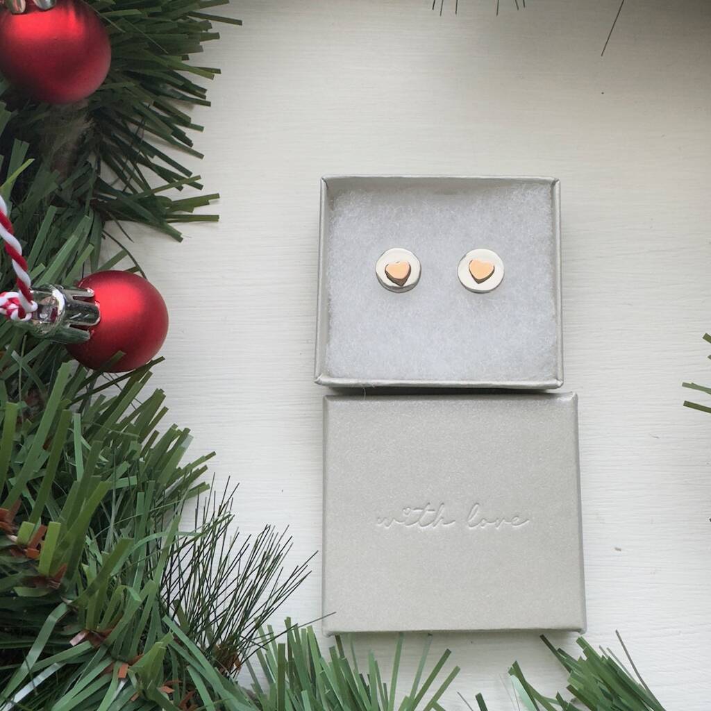 Heart Stud Earrings, 1 of 5