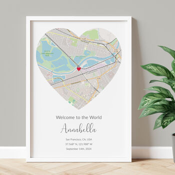 Welcome To The World Personalised Map Print New Baby Gift, 2 of 11