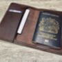 Personalised Leather Passport Holder, Chocolate Brown, thumbnail 3 of 8