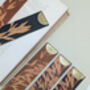 Personalised Bamboo Print Leather And Brass Bookmark, thumbnail 7 of 7