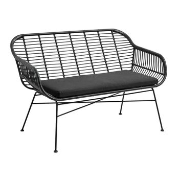 Garden Bench With Seat Pad In Black, 2 of 4