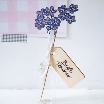Personalised Teacher Thank You Gift Wooden Flower, 10 of 12
