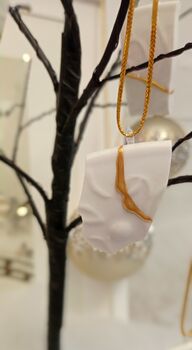 White Kintsugi Christmas Decorations, 5 of 10