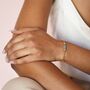 Green Aventurine Charm Chain Bracelet In Gold, thumbnail 2 of 4