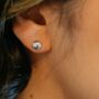Sterling Silver 6mm Round Ball Dot Geometric Studs, thumbnail 3 of 3