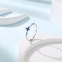 Hydrangea Sapphire Blue Cz Flower Ring Sterling Silver, thumbnail 1 of 12