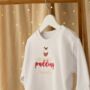 Personalised Our Little Pudding Christmas Sweatshirt, thumbnail 3 of 4