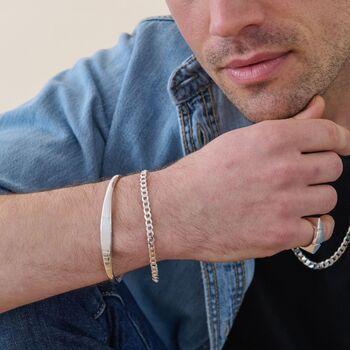 Sterling Silver Curb Chain Bracelet Eight Inches, 3 of 3