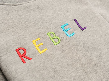 'Rebel' Embroidered Children's Organic Sweatshirt, 8 of 8