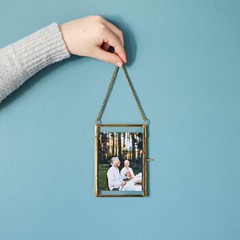 Glass And Metal Hanging Photo Frame, 4 of 9