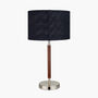 Brushed Silver And Wood Effect Table Lamp, thumbnail 4 of 8