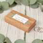Personalised Eucalyptus Wedding Oak Wooden Double Ring Box, thumbnail 3 of 3