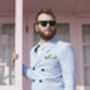 Mens Mint Green Gingham Print Cotton Pocket Square, thumbnail 6 of 12