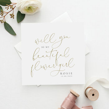 Will You Be My Maid Of Honour Wedding Card | Mock Gold, 3 of 4