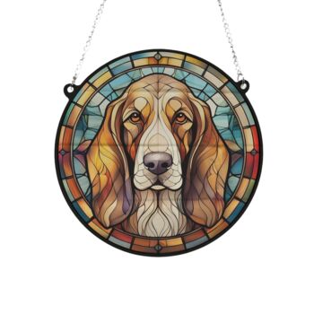 Bassett Hound Stained Glass Effect Suncatcher, 3 of 6