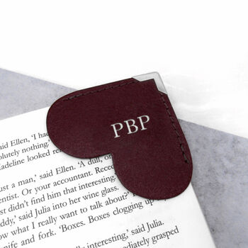 Personalised Leather Love Heart Corner Bookmark, 2 of 7