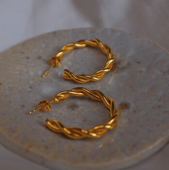 Chunky Gold Vermeil Twisted Hoops, 3 of 5