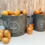 Grey Metal Potato Storage Tin – Breathable Container, thumbnail 5 of 7