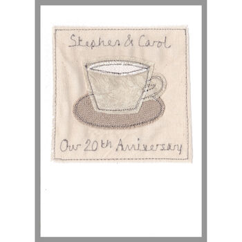Personalised Tea Cup China 20th Anniversary Card, 3 of 12