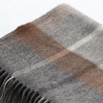 Men's 100% Wool Check Scarf, 5 of 11