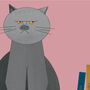 Grumpy British Blue Cat A6 Recycled Paper Notebook, thumbnail 2 of 8