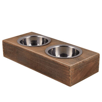 Personalised Wooden Dog Bowls Feeding Station, 2 of 8