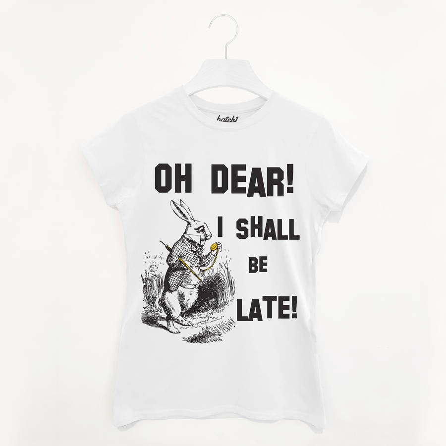 I Shall Be Late! Women’s Alice In Wonderland T Shirt, 1 of 2