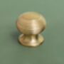 Solid Brass Satin Kitchen Beehive Cabinet Knobs 30mm, thumbnail 1 of 4