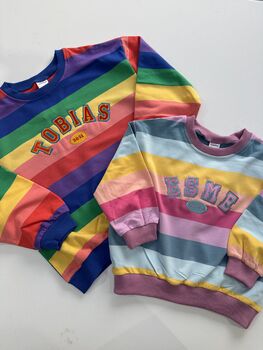 Embroidered Variety Name And Year Rainbow Jumper, 2 of 2