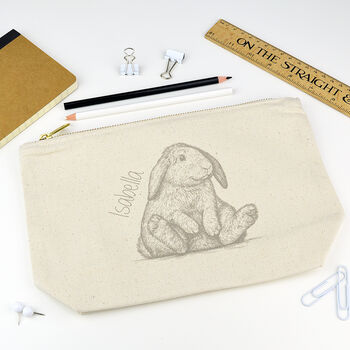 Personalised Rabbit Pompom Pencil Case, 2 of 3