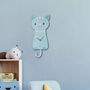 Charming Wooden Cat Wall Clock For Kids With Pendulum, thumbnail 3 of 3