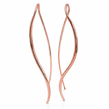 Sterling Silver Wave Drop Earrings, 5 of 6