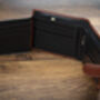 Personalised Luxury Brown And Black Leather Wallet Rfid, thumbnail 8 of 9