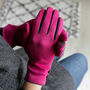 Suede Ladies Gloves With Contrast Detail, thumbnail 2 of 9