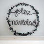 Feliz Navidad Holly Fairy Light Wreath, thumbnail 3 of 6