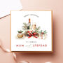 Personalised Mum And Stepdad Food And Drink Christmas Card, thumbnail 1 of 2