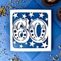 Big Number Personalised 60th Birthday Card, thumbnail 1 of 4