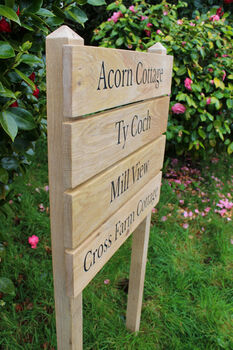 Multiple Direction Oak Sign Post, Up To Four Tier, 2 of 8