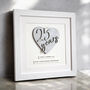 Personalised 25th Wedding Anniversary Framed Heart Print – Silver Wedding Keepsake, thumbnail 1 of 4