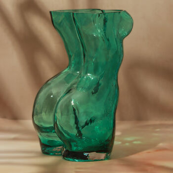 G Decor Extra Large Teal Female Torso Shaped Glass Vase, 2 of 4