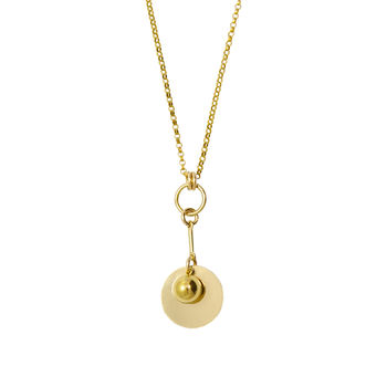 Gina Gold Ball And Disc Pendant Necklace, 2 of 3