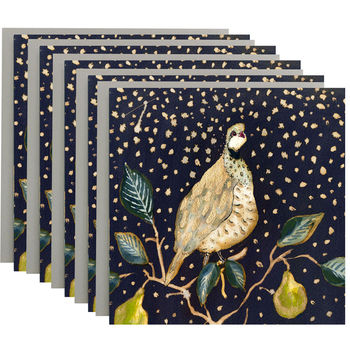 Partridge In A Pear Tree Christmas Card Pack Of Six, 2 of 2